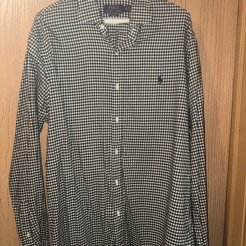 Polo by Ralph Lauren Black and White Gingham Button-Down Shirt